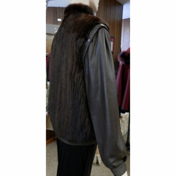 Corded Mink Fur Jacket; Converts to Vest - Picture 3 of 6